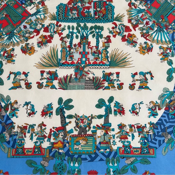 •Hermes Paris Astres et Soleils Silk Handrolled Scarf 34”x34” Made in France - Picture 7 of 16